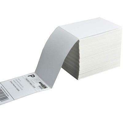 750 x White Fanfold Direct Thermal Labels 4x8